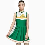 Funhoo Frauen Mädchen Cheerleader Kostüm Grün Kleid Rock...
