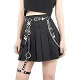 LEACOOLKEY Punk PU Leder Kettengürtel für Damen Gothic Rock...