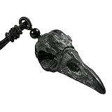 Amogeeli Schwarzer Achat Geode Stein Rabenschädel Kette für Damen...