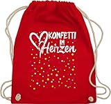 Turnbeutel Rucksack - Karneval & Fasching - Konfetti im Herzen -...