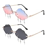 Auidy_6TXD 2 Stück Randlose Sonnenbrille Wolke Sonnenbrille Randlose...