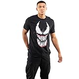 Cotton Soul Venom Marvel Venom Teeth Herren T-Shirt, Schwarz , L
