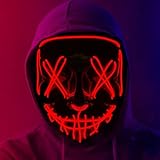 Jusduit Halloween Maske, LED Maske Halloween Purge Maske LED im...