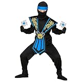 Widmann - Kinderkostüm Kombat Ninja mit Waffenset, Blau, Kämpfer,...
