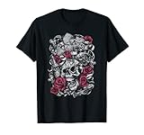 Guns N' Roses Official Flourish Skull Pink Roses T-Shirt