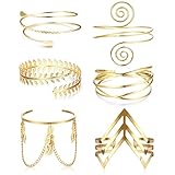Dimaday 6 Stücke Oberarm Manschette Armreif für Frauen Silber Gold...