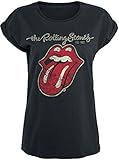 The Rolling Stones Plastered Tongue Frauen T-Shirt schwarz L 100%...