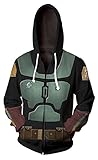 Yanny Herren Ahsoka Tano Kostüm Hoodie Pullover Boba Fett 3D Zip...