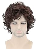 Topcosplay Dunkelbraun Perücke Kurz, Lockige Perücke Herren,...