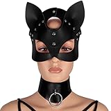 Frau Leder Maske Einstellbare Choker Schlüsselbein Kette Maske Maske...