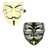 SFSSHUI 2 Stück Halloween Vendetta Masken Set,Hacker Maske...