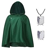 Formemory Attack on Titan Umhang Cosplay Set Aot Cosplay mit Halskette...