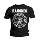 Rockoff Trade Herren Ramones Seal T-Shirt, Schwarz (Schwarz), XXL