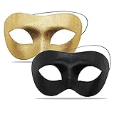 Maskerade Maske, Schwarz venezianische masken Klassisches goldene...