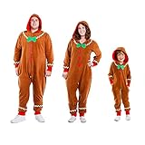 BKPAPTXY Weihnachts-Lebkuchen-Kostüme für Erwachsene und Kinder, mit...