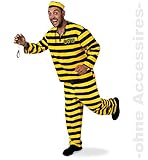 KarnevalsTeufel Erwachsenenkostüm Sträfling 3-teilig Hose, Oberteil...