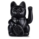 DONKEY Products Winkekatze, Kunststoff, Schwarz, 10,5 x 8,5 x 15 cm
