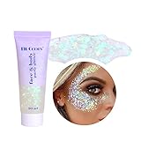 Skynest Mermaid Pailletten Chunky Glitter Gel, Glitzer Body Festival...