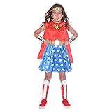 Amscan - Kinderkostüm Wonder Woman, Kleid, Umhang, Arm- und...