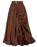Steampunk Rock Lang Damen Rüschensaum mit Kordelzug Mittelalter...