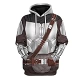 CHLOBLOM Mandalorian Cosplay Kostüm 3D Hoodie Pullover Sweatshirt Zip...