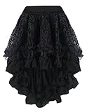 Martya Damen Steampunk Gothic Mehrfarbig Lagig Chiffon schwarz Spitze...