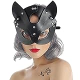 BIAOQINBO Frauen Fuchs-Maske Leder Maskerade Halbgesichtsmaske Fuchs...