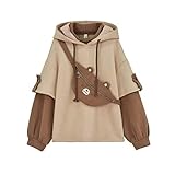 OranDesigne Kapuzenpullover Damen Harajuku Ästhetische Bär Anime...