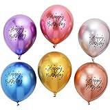 Happy Birthday Bunt Metallic Luftballons，40PCS kunterbunte...