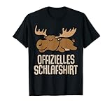 Offizielles Schlafshirt Elch Pyjama Nachthemd Geschenk T-Shirt