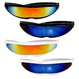 4 Stück Futuristische Sonnenbrille Lustige Partybrille Alien Spiegel...