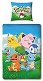 Pokemon Bettwäsche 135x200 80x80 Kissenbezug Pokeball [Wendemotiv-2...