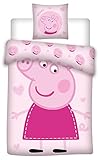 Peppa Wutz Pig Baby-Kleinkind-Bettwäsche Herz 100 x 135 + 40 x 60 cm...