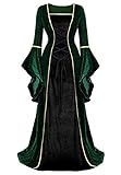 Jutrisujo Mittelalter Kleidung Damen samtkleid lang samt Kleid...