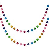 2 Stück Wolle Filz Ball Girlande Bunte Pom Pom Girlande Handgefertigt...