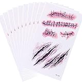Chengzhi Temporäre Tattoos (10 Blatt) - Halloween Zombie Scars...