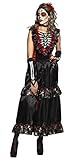 Boland - Erwachsenen-Kostüm La Muerte, Kleid, Stulpen, Halsband und...