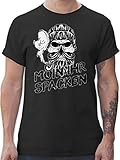 T-Shirt Herren - Sprüche Statement - Moin Ihr Spacken mit Totenkopf -...