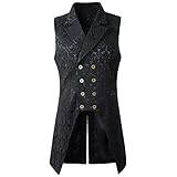 Nofonda Herren Weste Gotisch Steampunk Mittelalter Zweireihige Weste...