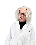 Folat Herren Perücke Per cke Einstein, Weiß, Einheitsgröße EU