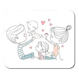 Mauspads Tochter Baby Glückliche Familie Mutter Vater und Kind...