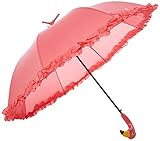 Esschert Design Regenschirm Flamingo mit Rüschen aus Pongee Seide,...