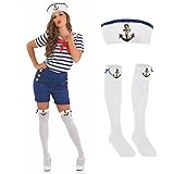 Fun Shack Matrosen Kostüm Damen, Kapitän Kostüm Damen, Marine...
