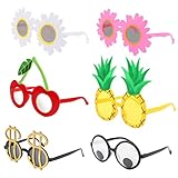 Teklemon Party Brille, 6 Stück Hawaiian Tropical Sonnenbrille,...