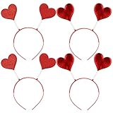 Minkissy Herz Stirnband 3D Rot Glitzer Herz Haarband Haarreif...