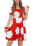 For G and PL Fasching Kostüm Damen Rotes Blatt Blumen Kurzarm...