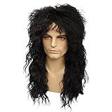 MEIRIYFA Herrenperücke im Look der 80er Jahre, mit langem, lockigem...