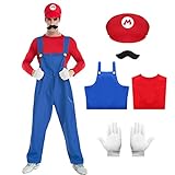 Formemory Mario Kostüm Luigi Kostüm Set,5 Pcs Mario und Luigi...