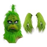 REVYV Weihnachten Vollkopf Latex Maske mit Handschuhen Grün Monster...