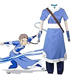 Blau Katara Kostüm Aang Cosplay Rot Katara Outfit Toph Bengfang...